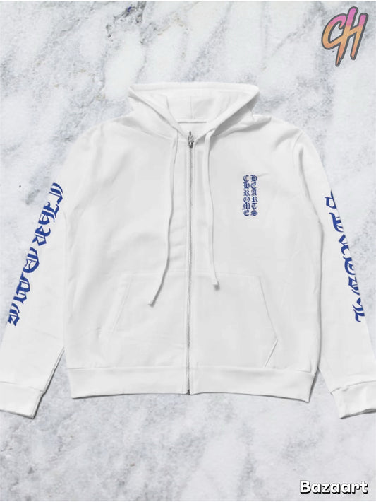 Chrome Hearts Thermal Blue Letter Full Zip Up White Size Small Mens