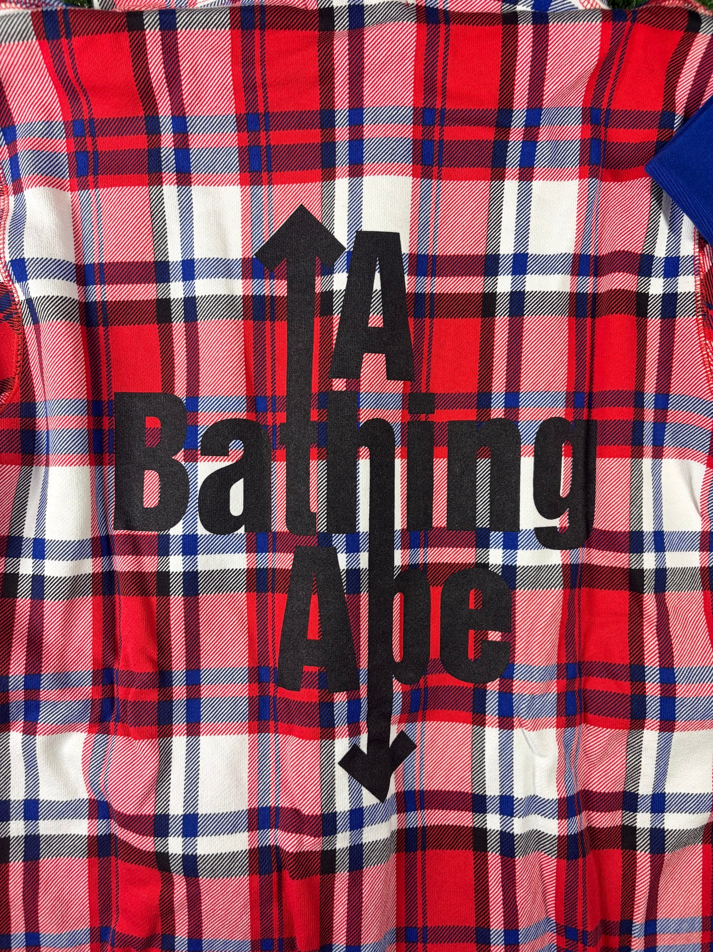 Bape London Plaid Check Wide Pullover Hoodie Size XXL