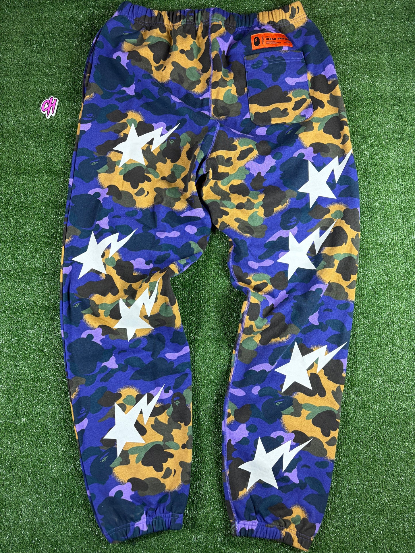 BAPE x Heron Preston Mix 1st Camo Purple Sweatpants XXL