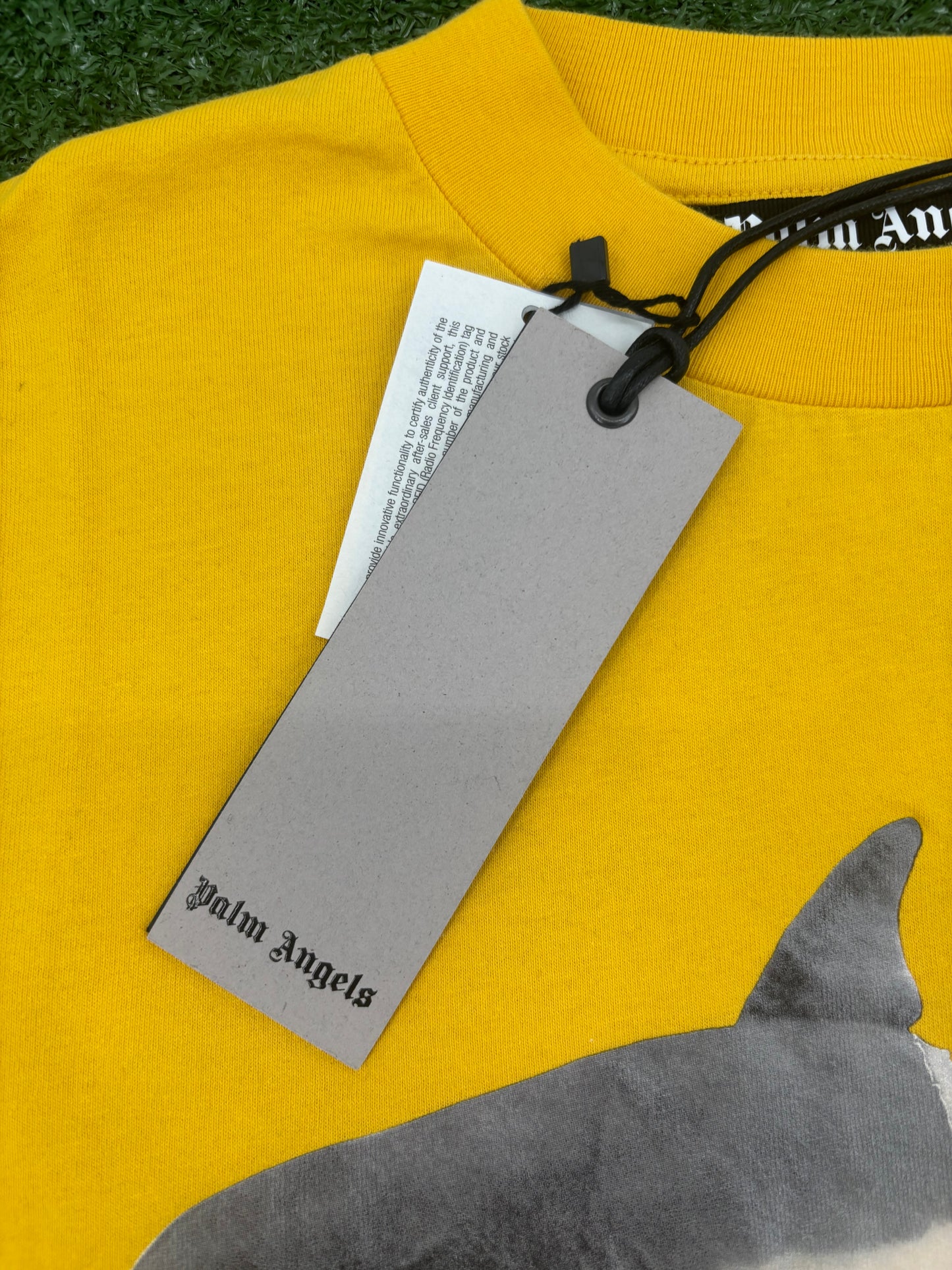 Palm Angels Classic Shark Design Yellow T-Shirt Size Medium