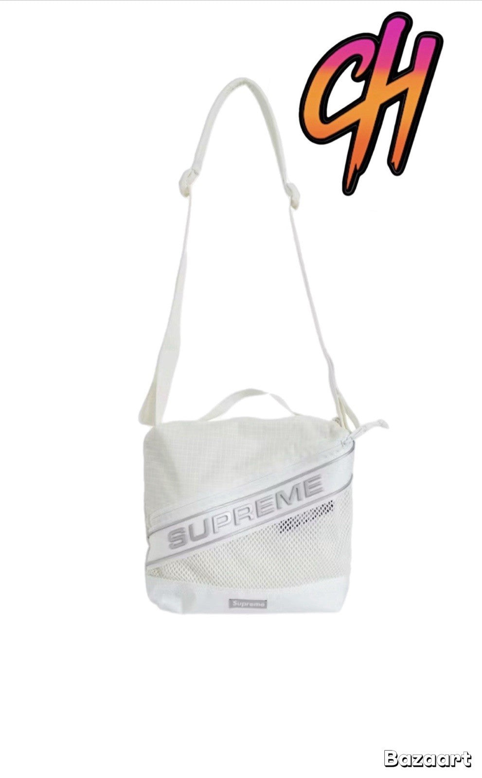Supreme 3D Logo Shoulder Bag FW23 White 100% Authentic