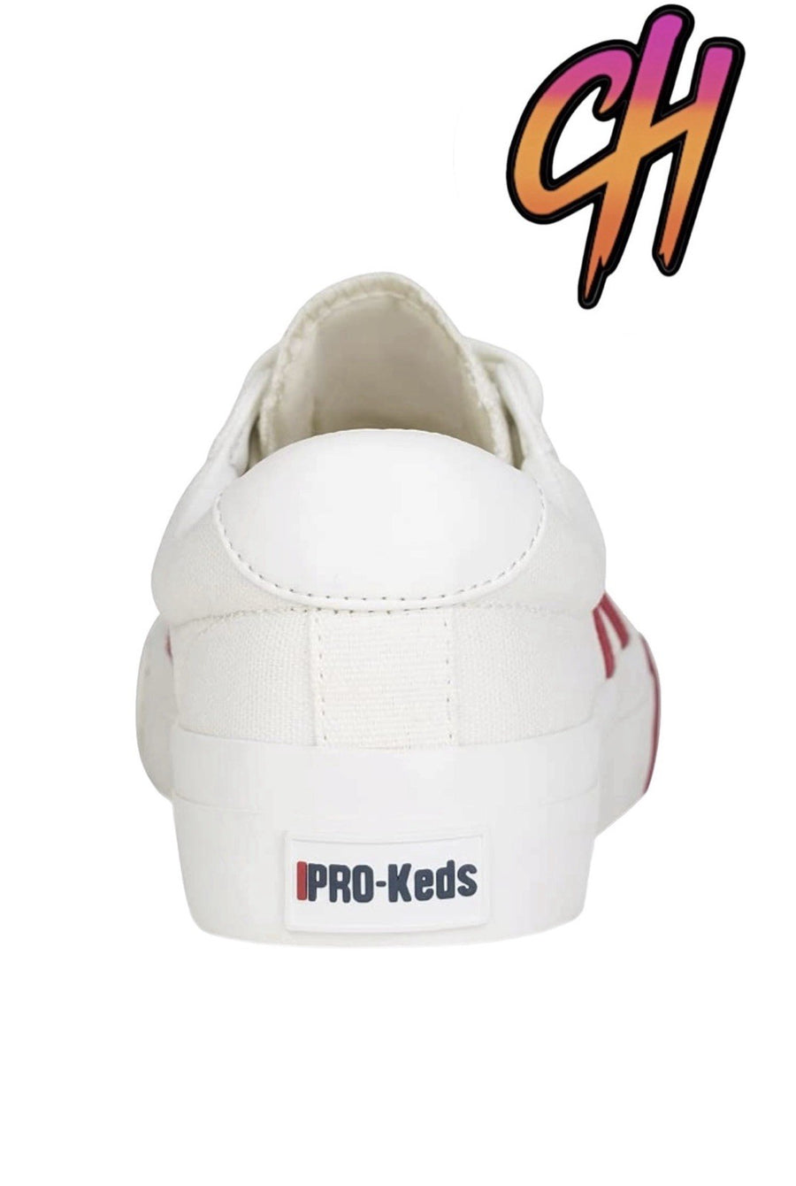 Pro-Keds Royal Plus Lace Up White Red Canvas Shoes Sneaker