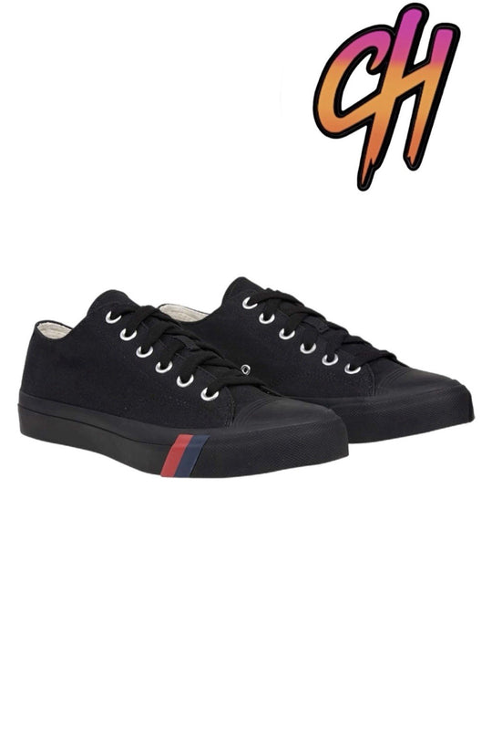 Pro-Keds Royal Lo Lace Up Black/Black Canvas Shoes Sneaker
