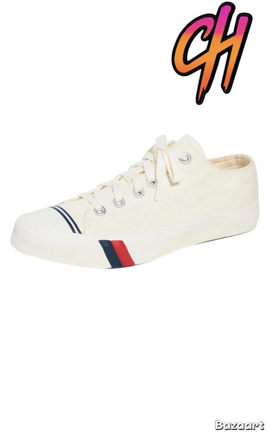 Pro-Keds Royal Lo Lace Up White Canvas Shoes Sneaker