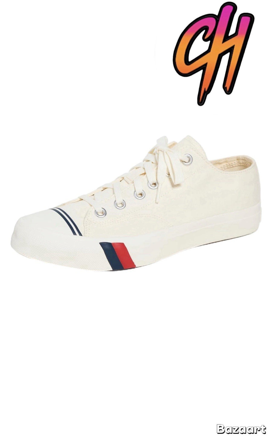 Pro-Keds Royal Lo Lace Up White Canvas Shoes Sneaker