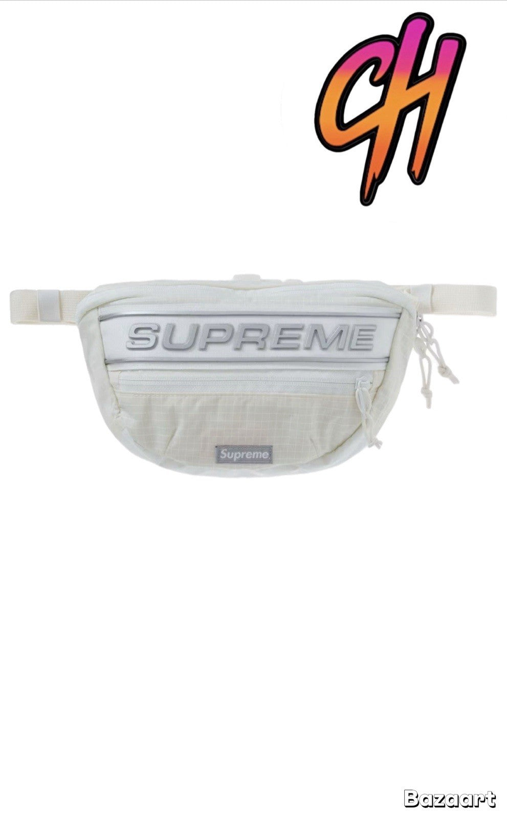 Supreme 3D Logo Waist Bag FW23 White 100% Authentic