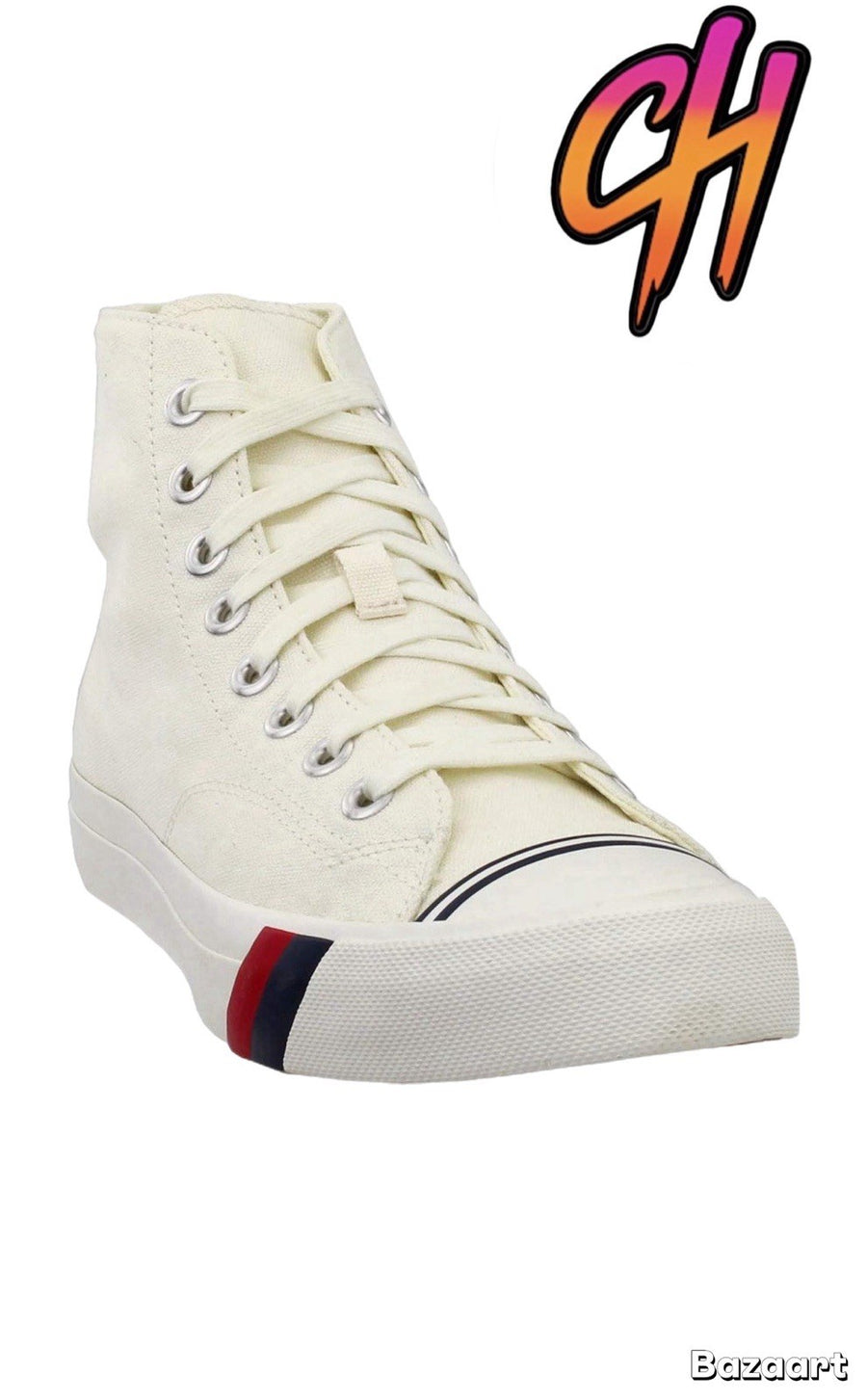 Pro-Keds Royal Hi Lace Up White Canvas Shoes Sneaker