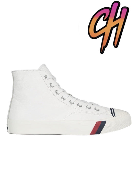 Pro-Keds Royal Hi Leather Lace Up White Sneaker