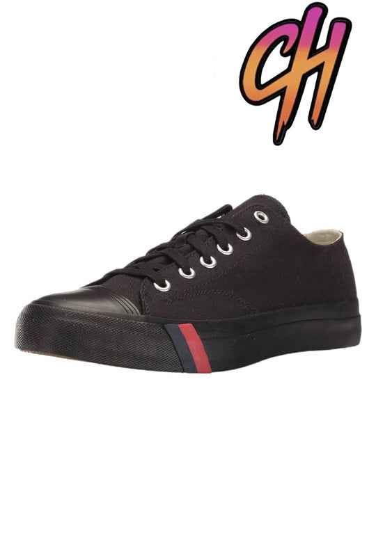 Pro-Keds Royal Lo Lace Up Black/Black Canvas Shoes Sneaker