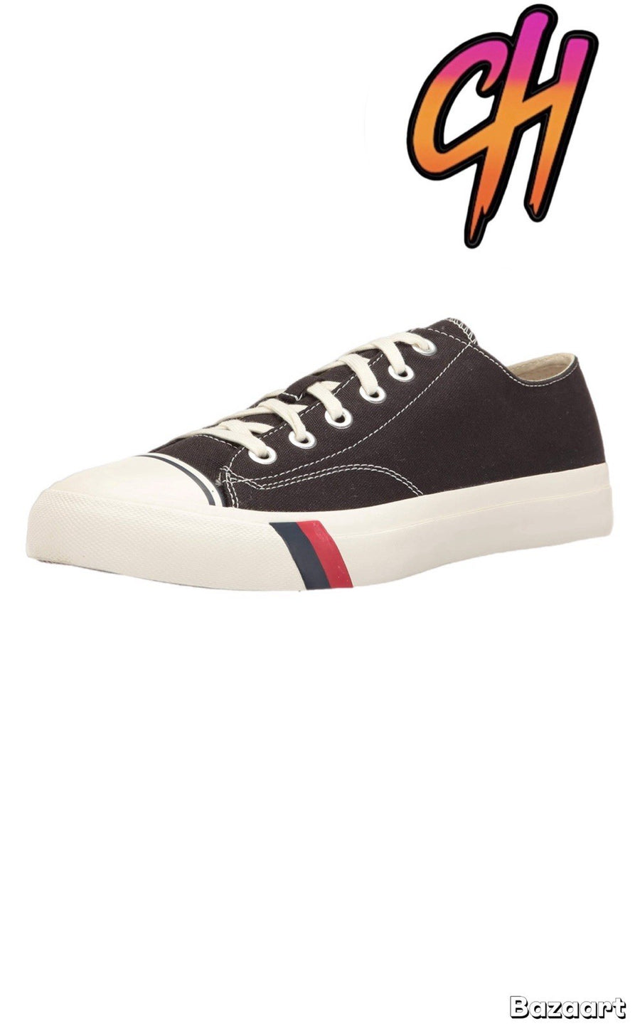 Pro-Keds Royal Lo Lace Up Black Canvas Shoes Sneaker