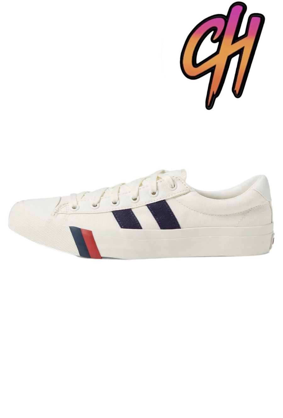 Pro-Keds Royal Plus Lace Up White Navy Canvas Shoes Sneaker