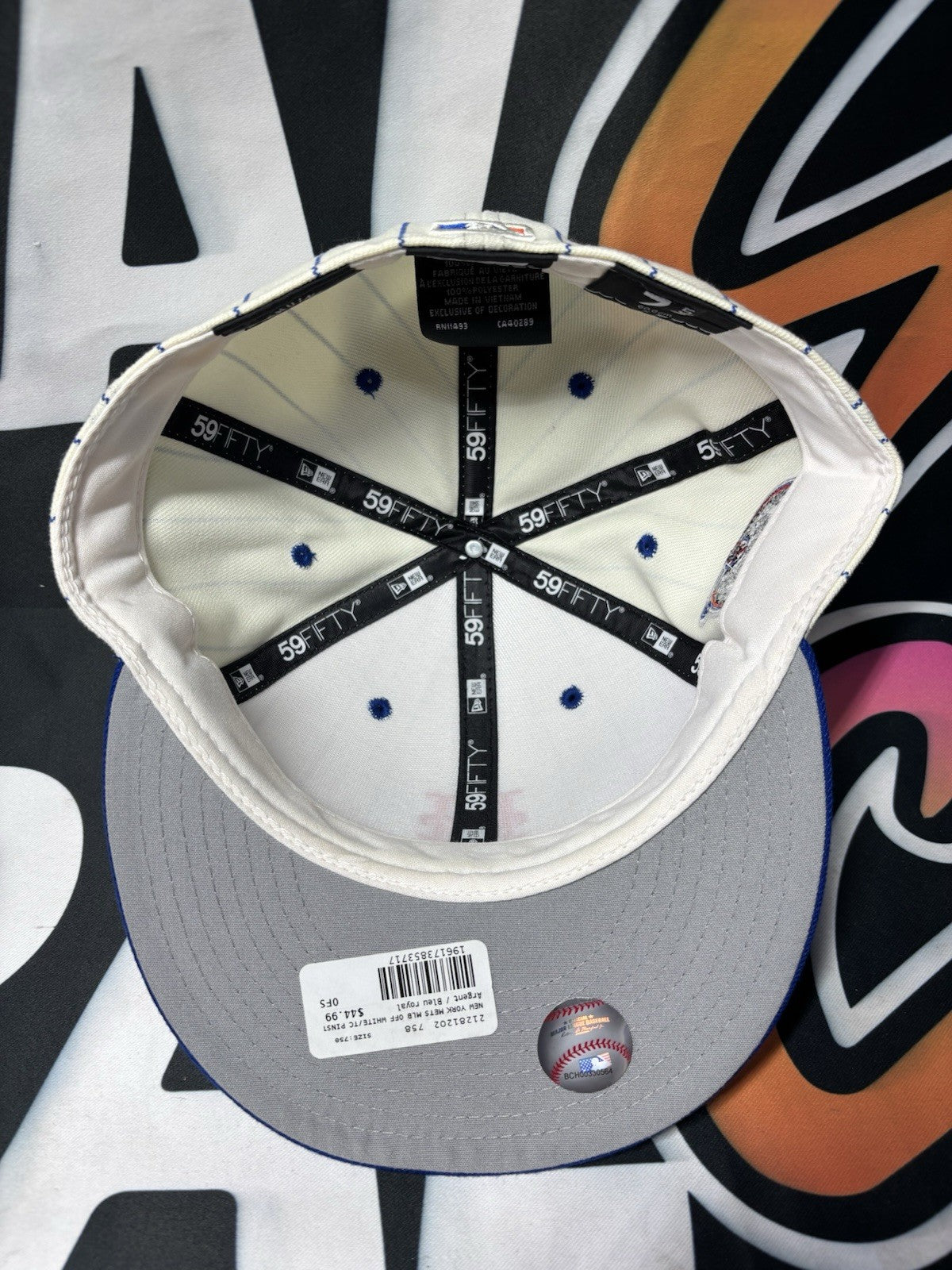 New Era MLB New York Mets Pinstripes 2000 Subway Series Fitted Hat Size 7 5/8