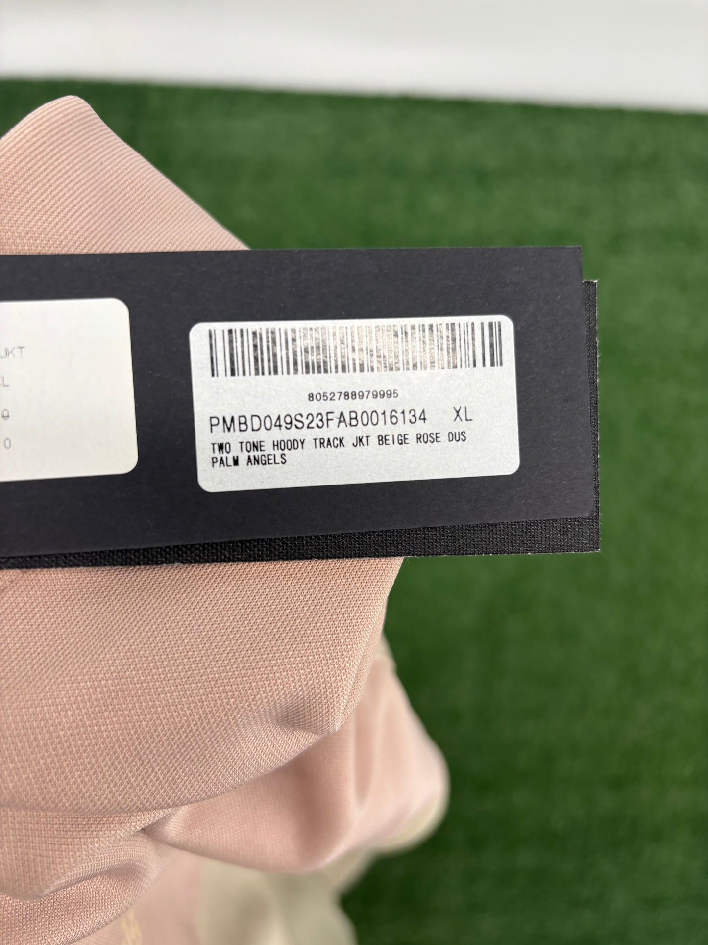 Palm Angels Two Tone 'Beige/Rose' Hooded Track Jacket Size XL (MSRP: $625.00)