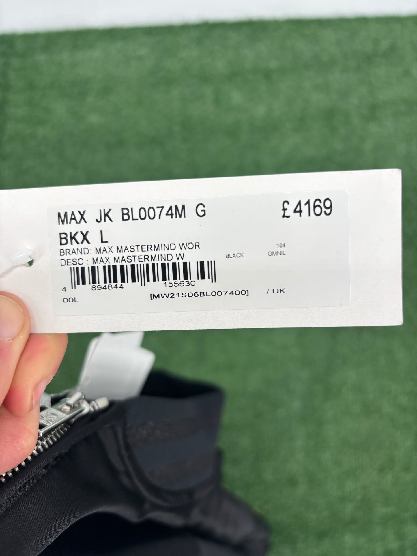 Mastermind World Black Silk Bomber Jacket Size Large (MSRP: $4,900)