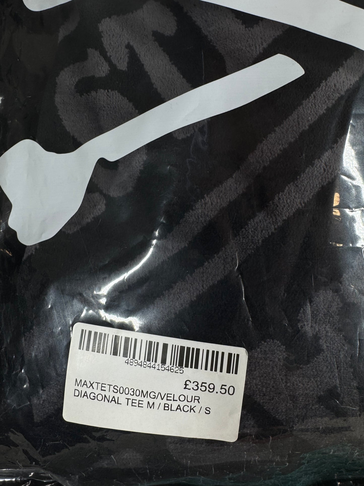 Mastermind Vs. Bape Velour Diagonal Black T-Shirt Size Small