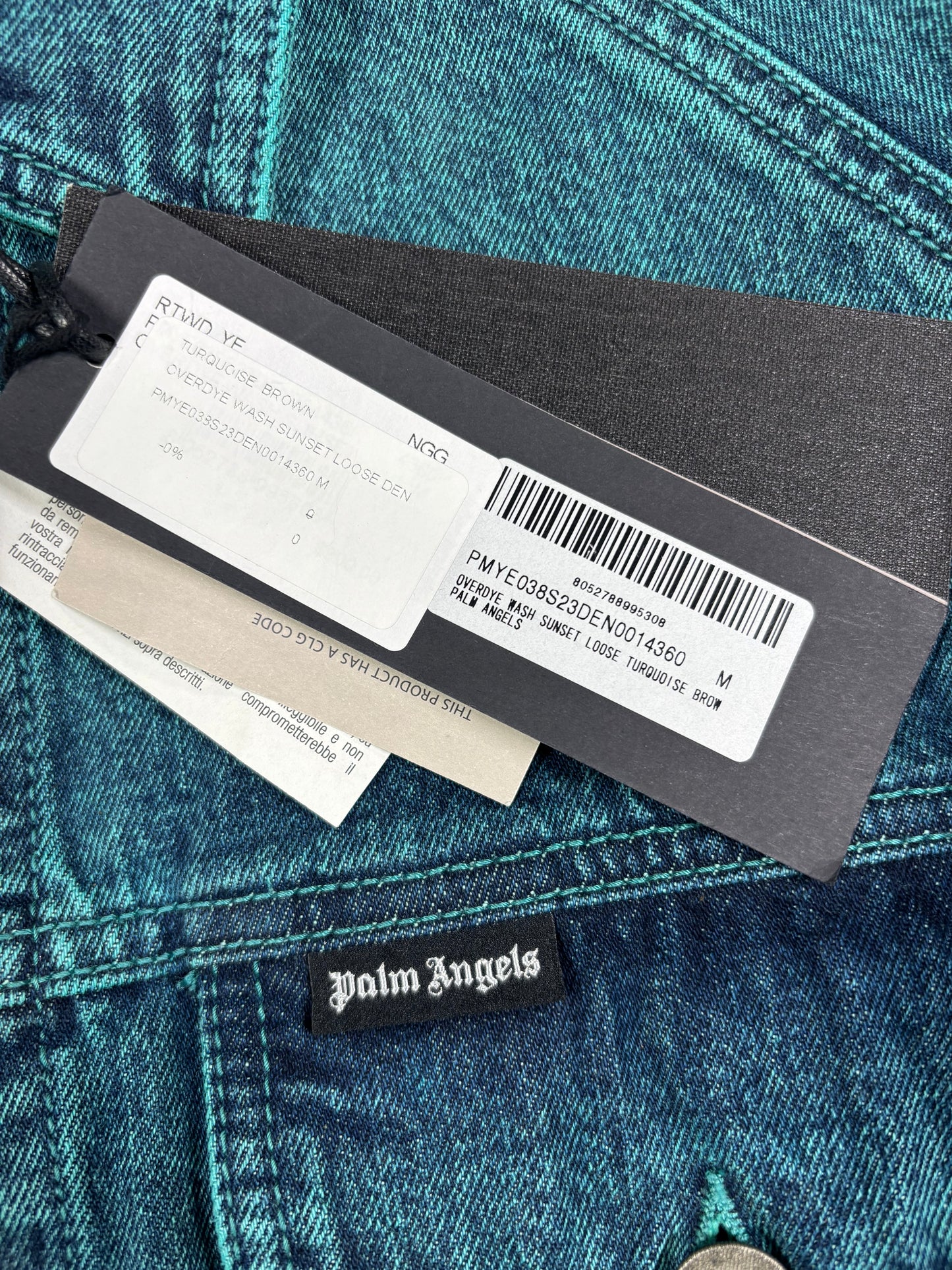 Palm Angels Light Wash Sunset Loose Denim Jacket Size Medium