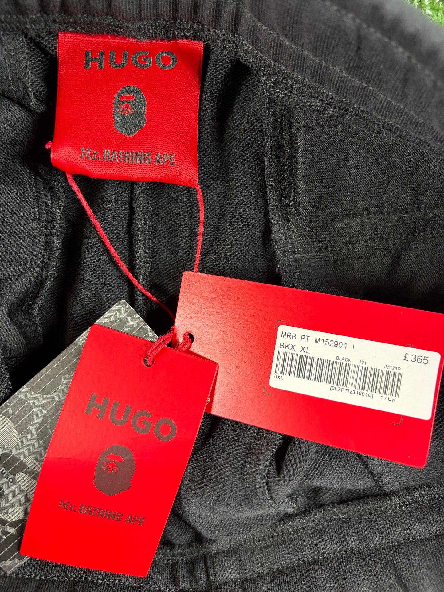 BAPE x Hugo Boss Camo Black Cargo Sweatpants Size XL