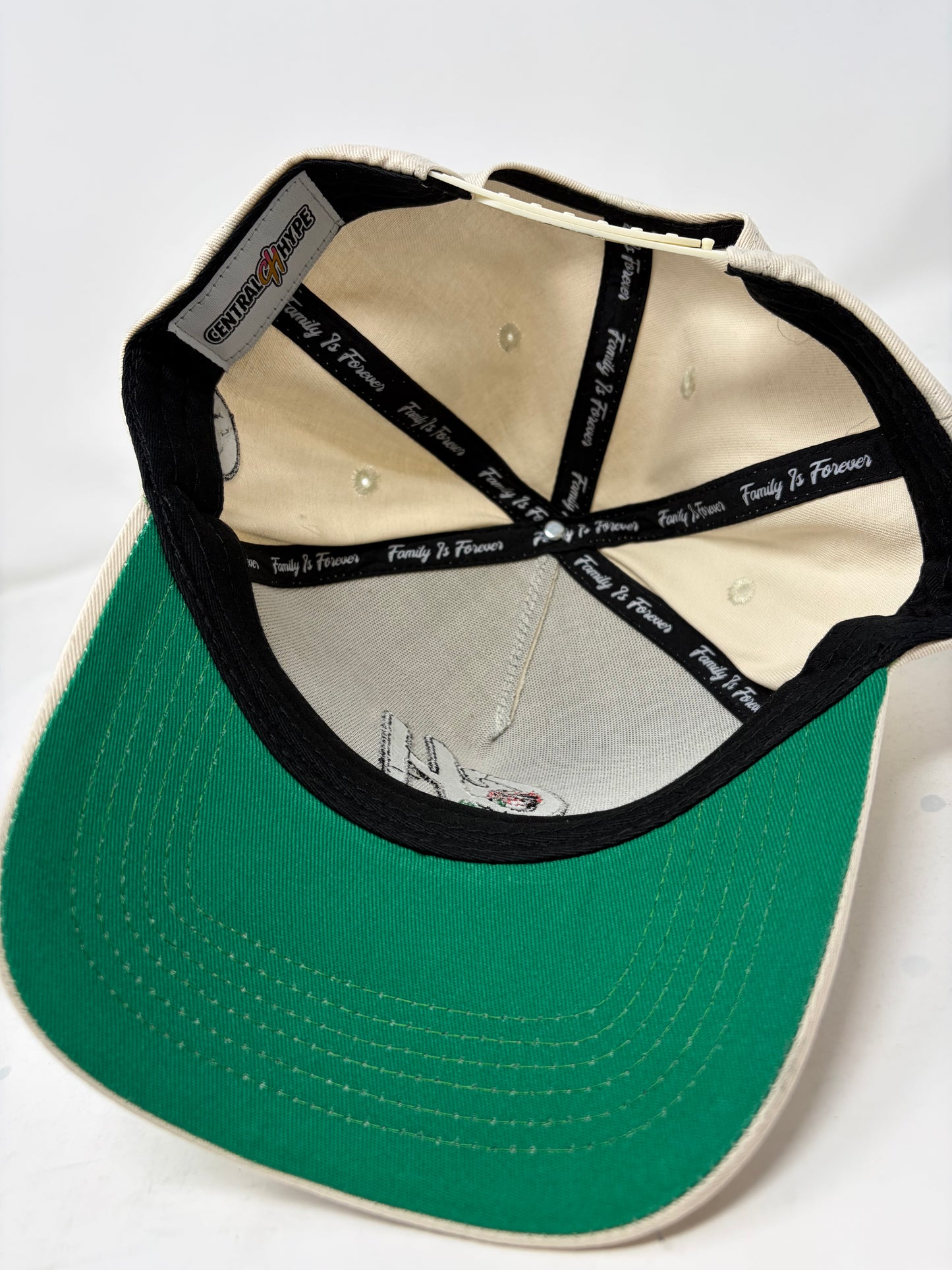 Central Hype Embroidered Rose Logo Beige SnapBack Hat