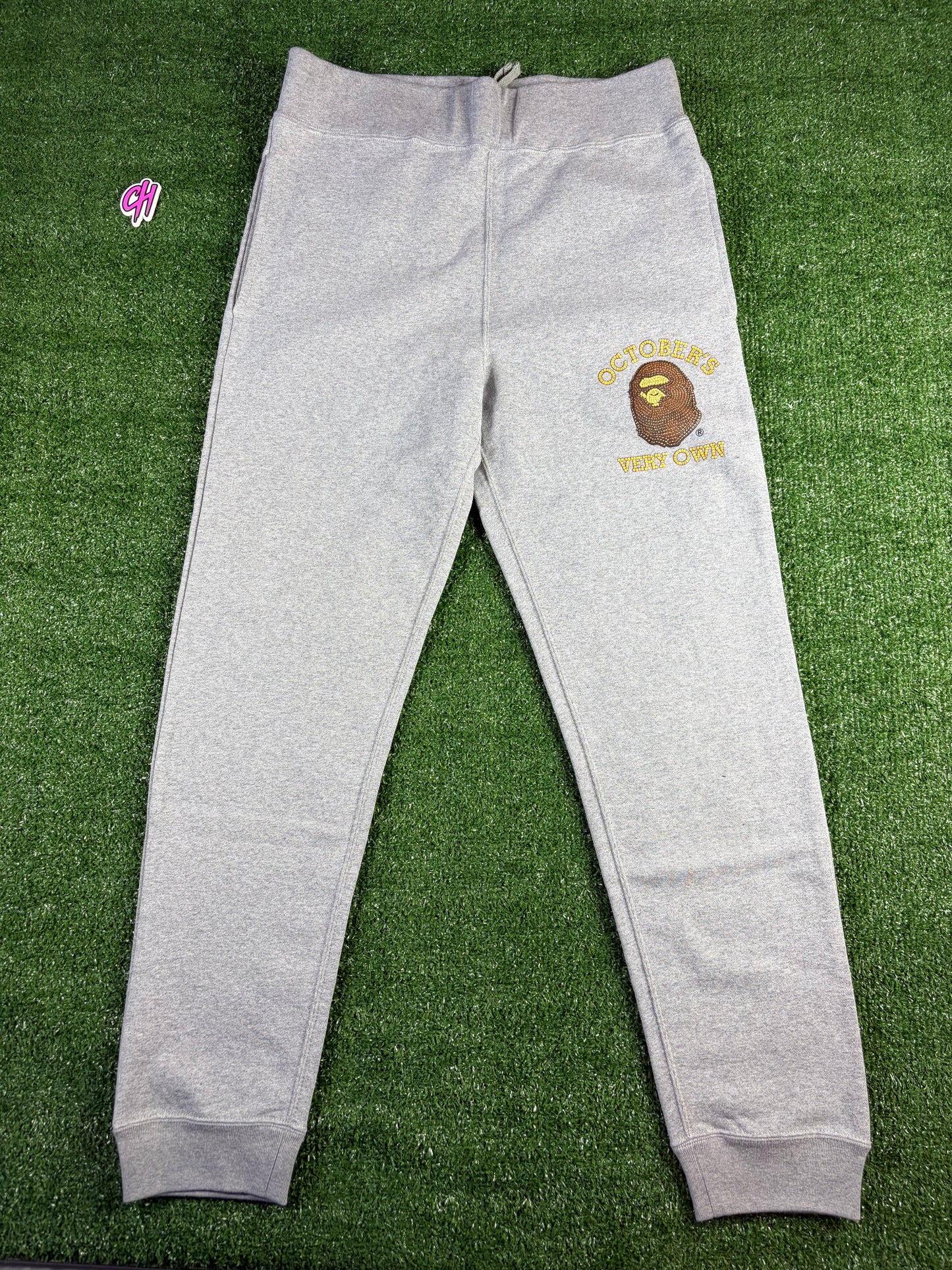 BAPE X OVO Slim Fit Grey Sweatpants Size Small