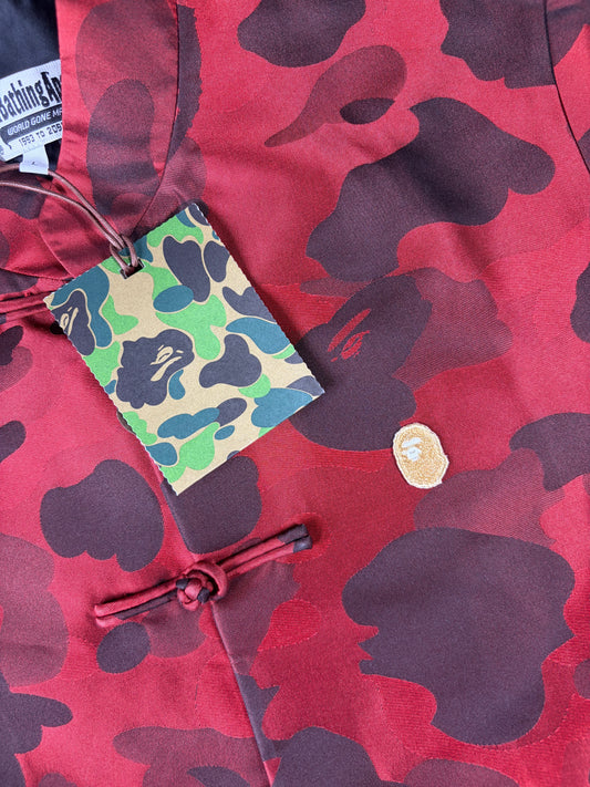 Bape Red Color Camo Padded Chinese Jacket Size XXL