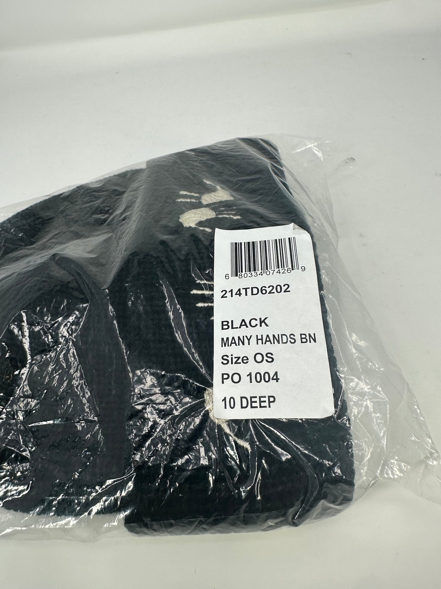 10 Deep 'Many Hands' Black Beanie Brand New - One Size