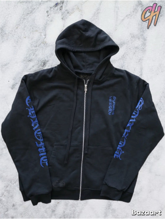 Chrome Hearts Thermal Blue Letter Full Zip Up Black Size Medium Mens