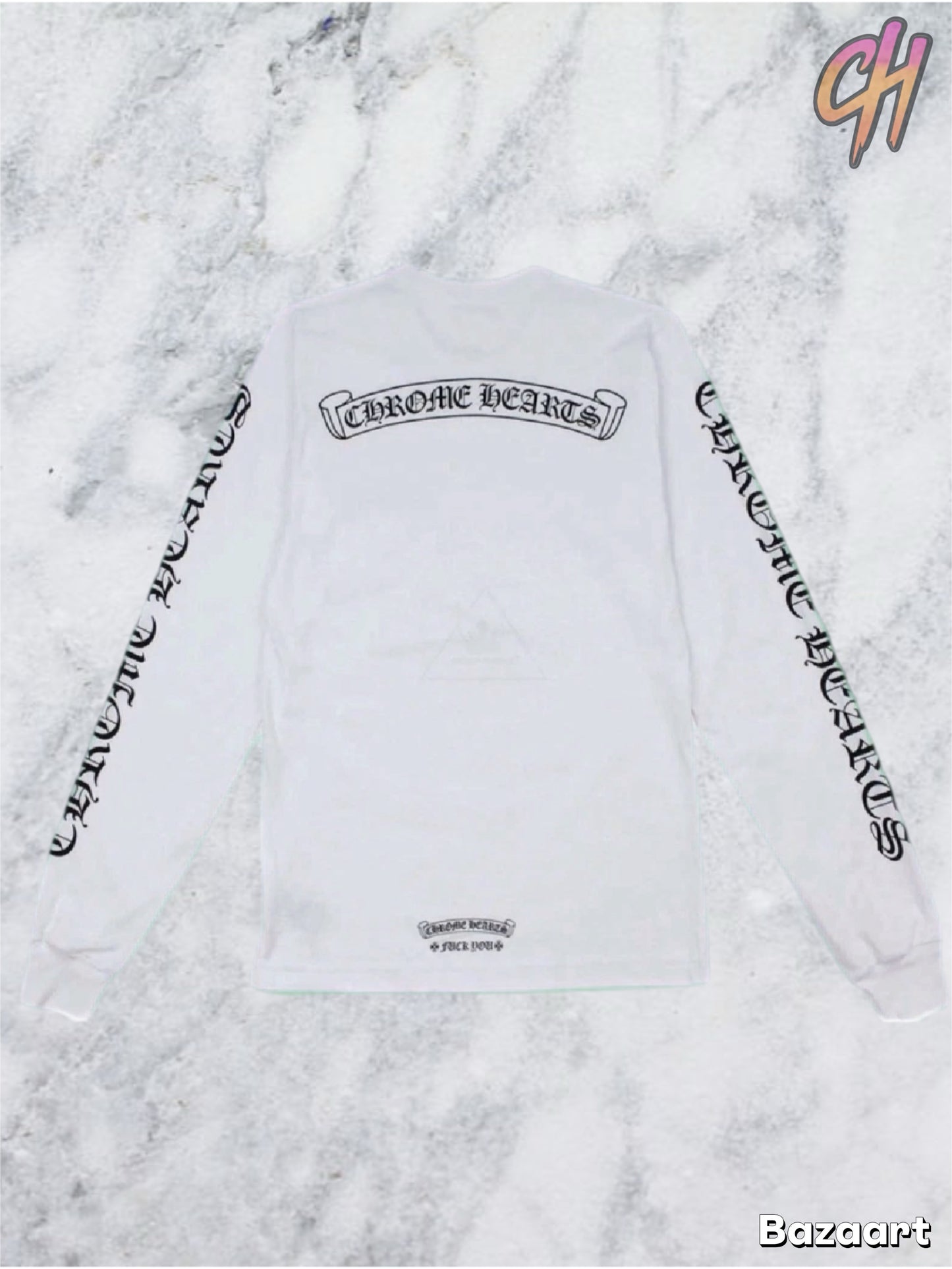 Chrome Hearts F*** You Scroll Logo Long Sleeve Shirt White