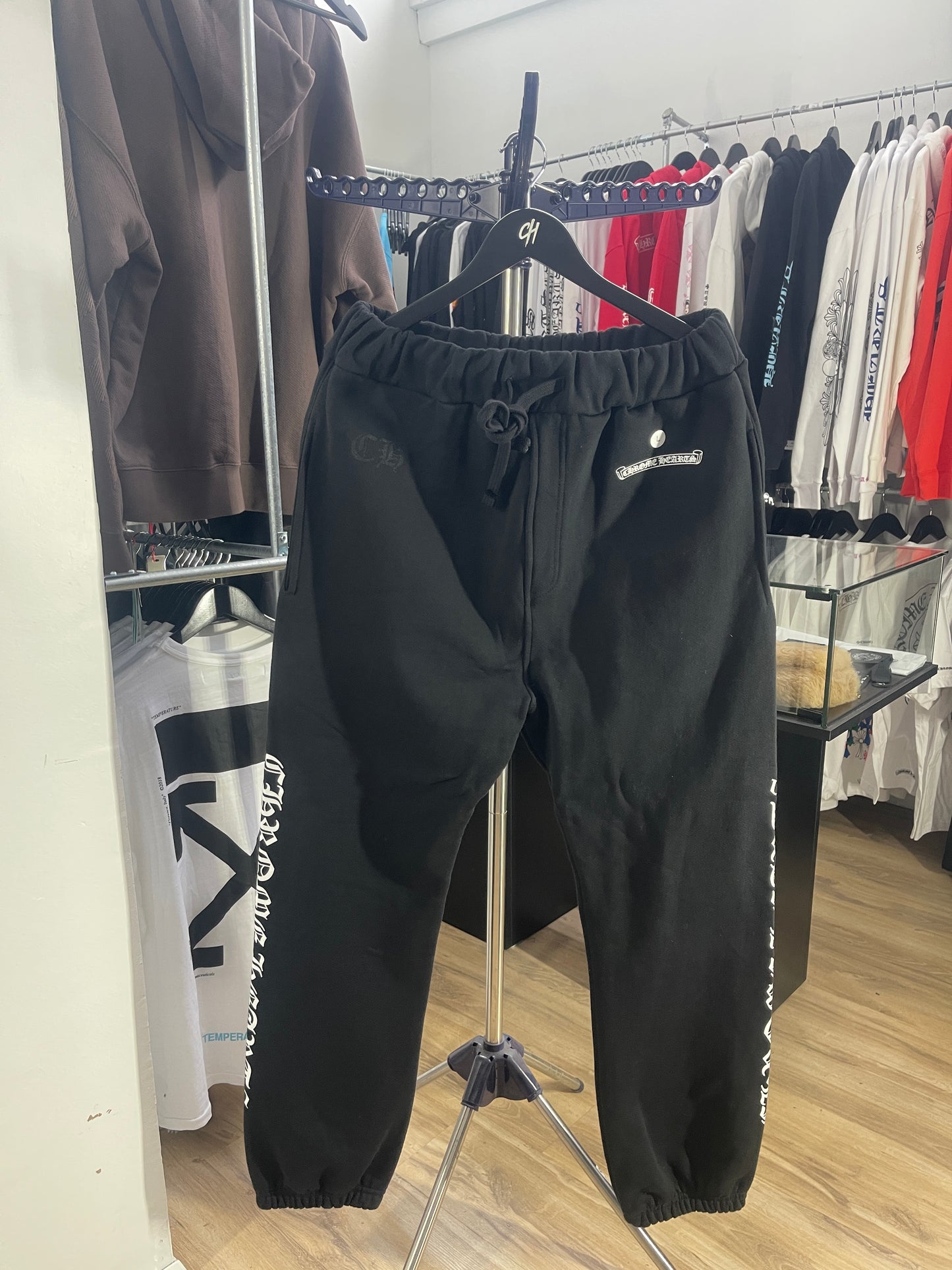 Chrome Hearts Scroll Logo Sweatpants “Black” Size Large