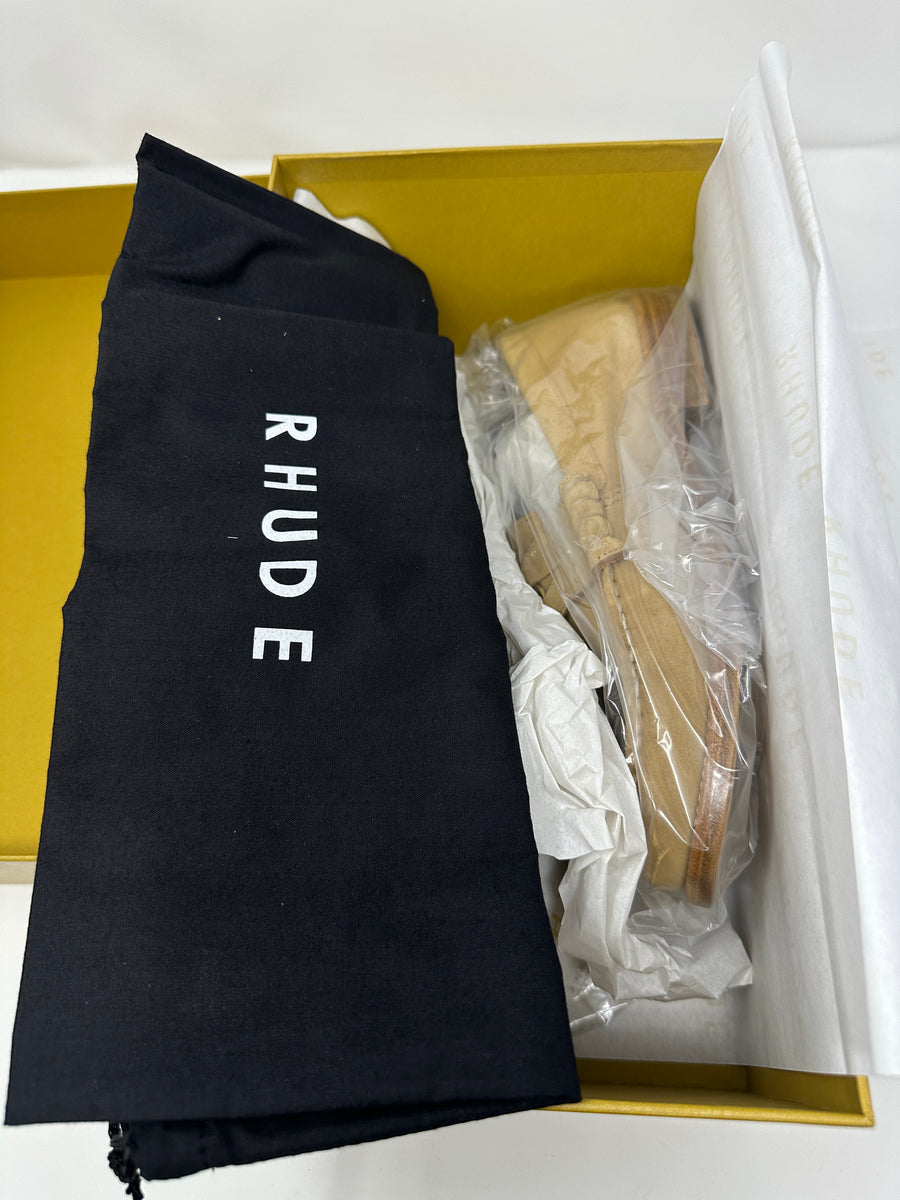RHUDE Authentic Men's Slip On Loafer Shoes Tan Size 12M MSRP $595