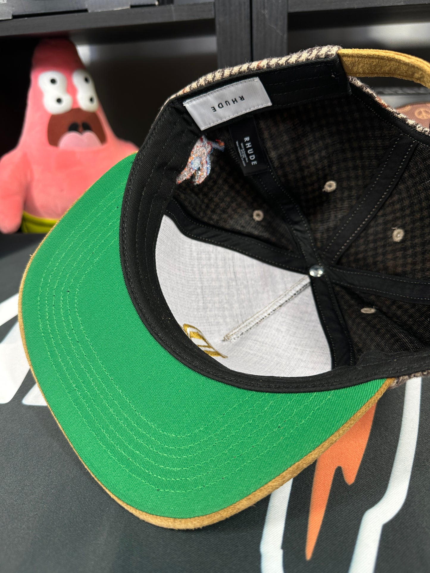 Rhude Houndstooth Duck Hunter SnapBack Hat MSRP: $300.00