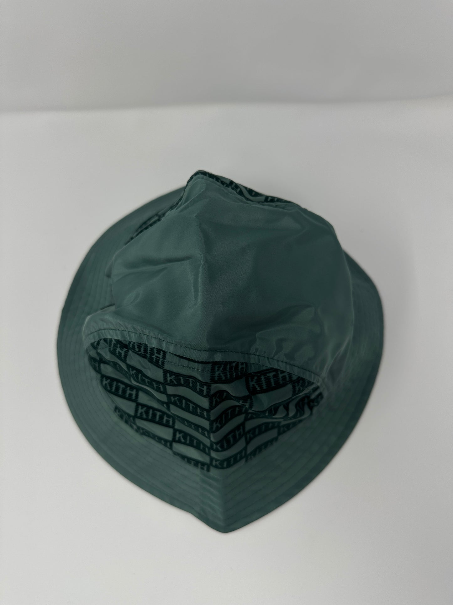 Kith Flocked Nylon Monogram Bucket Hat - Rythm Green - OS