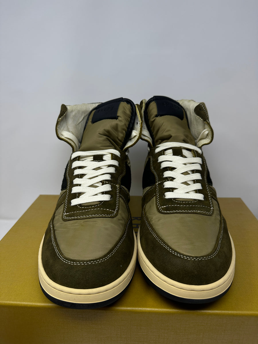 RHUDe Authentic Rhecess Hi Sneaker -2 Tone Olive- MSRP:$685.00 Size 9 Mens Shoe