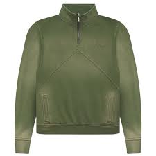 Rhude 'Sundry Olive' Quarter Zip Sweatshirt MSRP $750