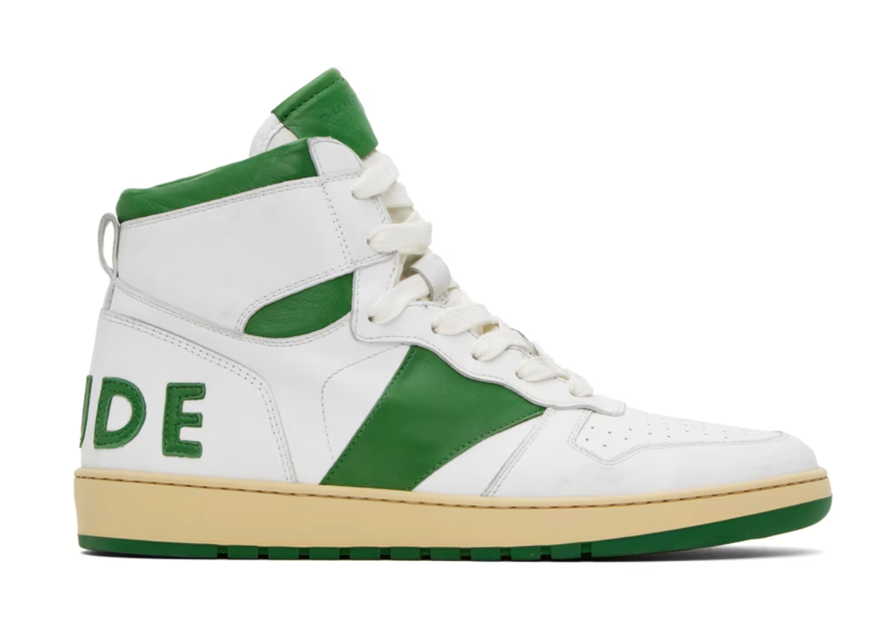 Rhude Rhecess-Hi Sneaker - White/Green MSRP:$685.00 Size 8 Mens Shoe
