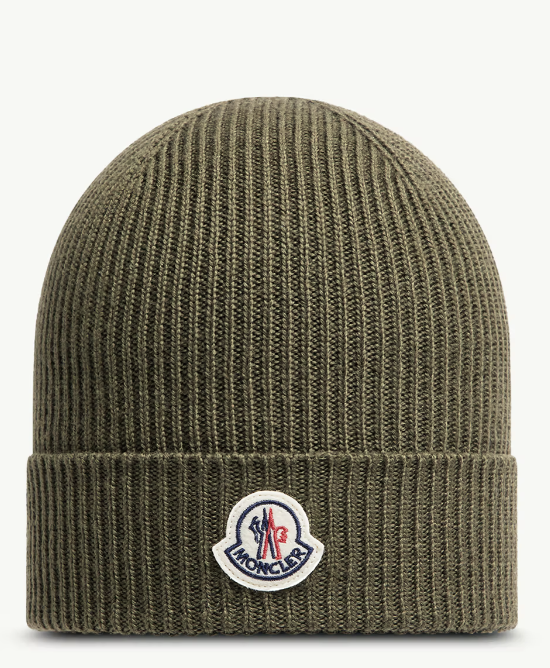 Moncler Berretto Tricot- Moncler Knitted Beanie Olive