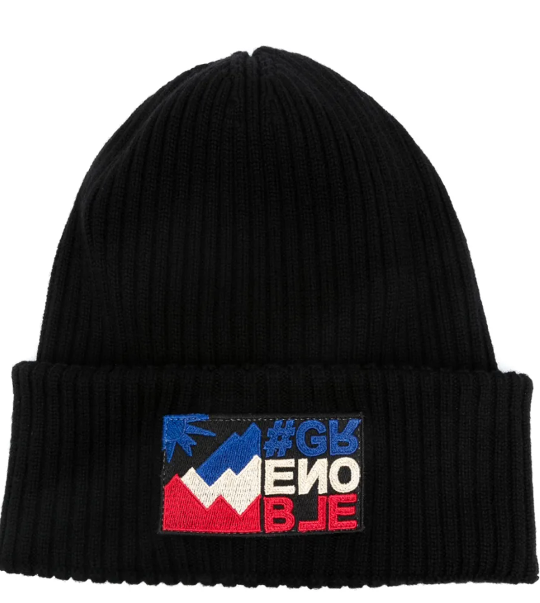 Moncler Grenoble Berretto Tricot- Moncler Grenoble logo-patch virgin-wool beanie