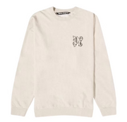 Palm Angels PA Linen Crewneck Beige Black Size XL