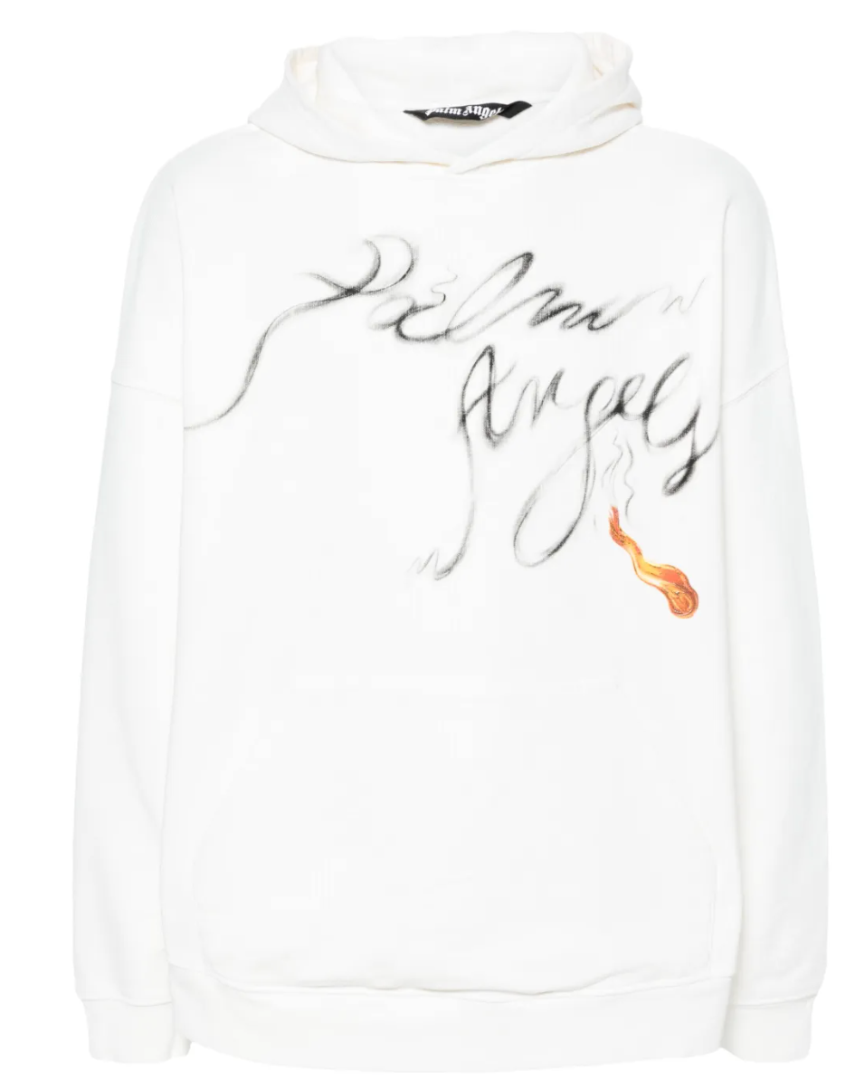 Palm Angels Foggy PA Hoody Off White Black Size XL