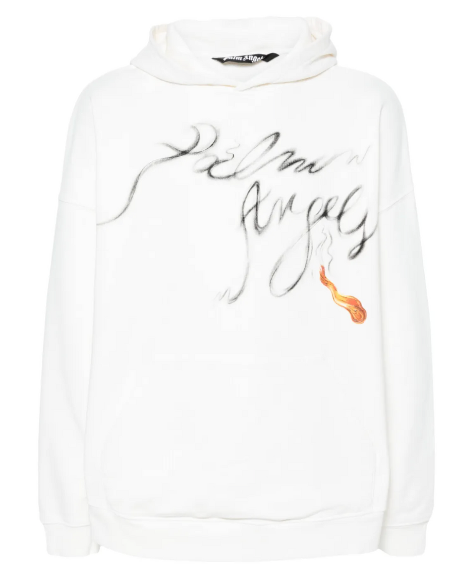 Palm Angels Foggy PA Hoody Off White Black Size XL