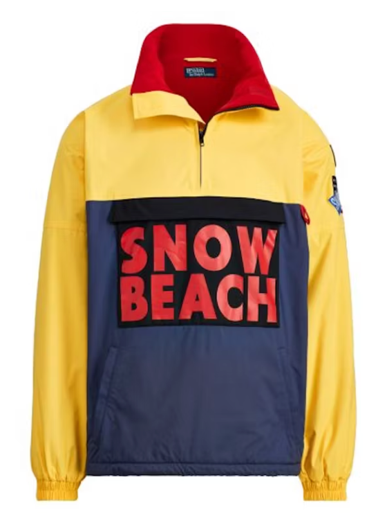 Polo Ralph Lauren Snow Beach Pullover Deep Water/Chrome Yellow Size Large