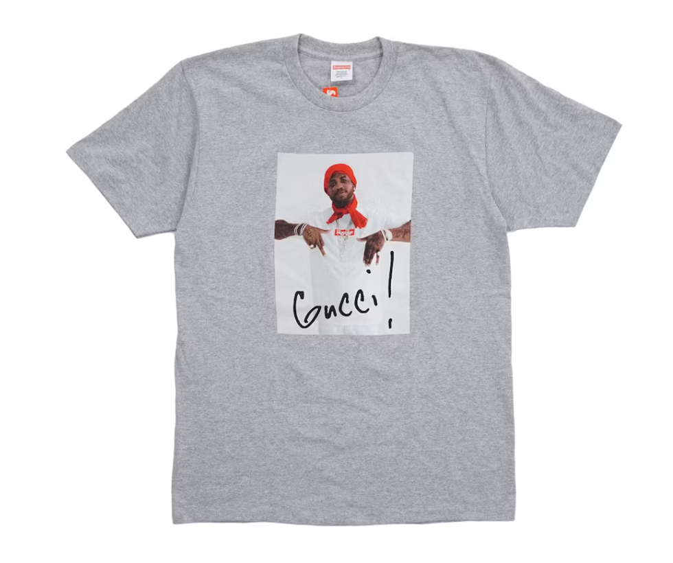Supreme x Gucci Mane T-Shirt Mens Grey Size Small
