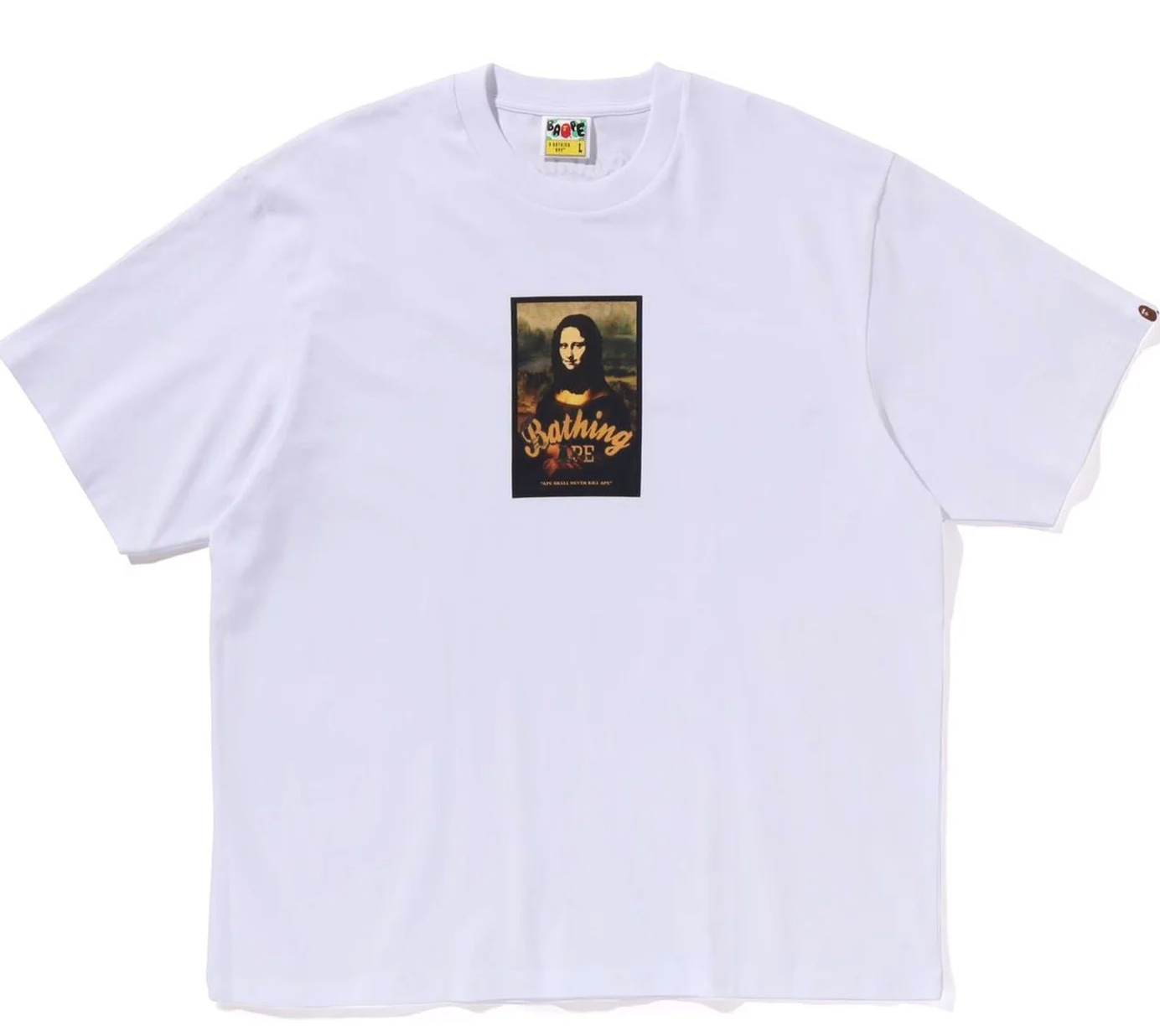 A Bathing Ape Bape Mona Lisa Art Print Relaxed T-Shirt White Size Small