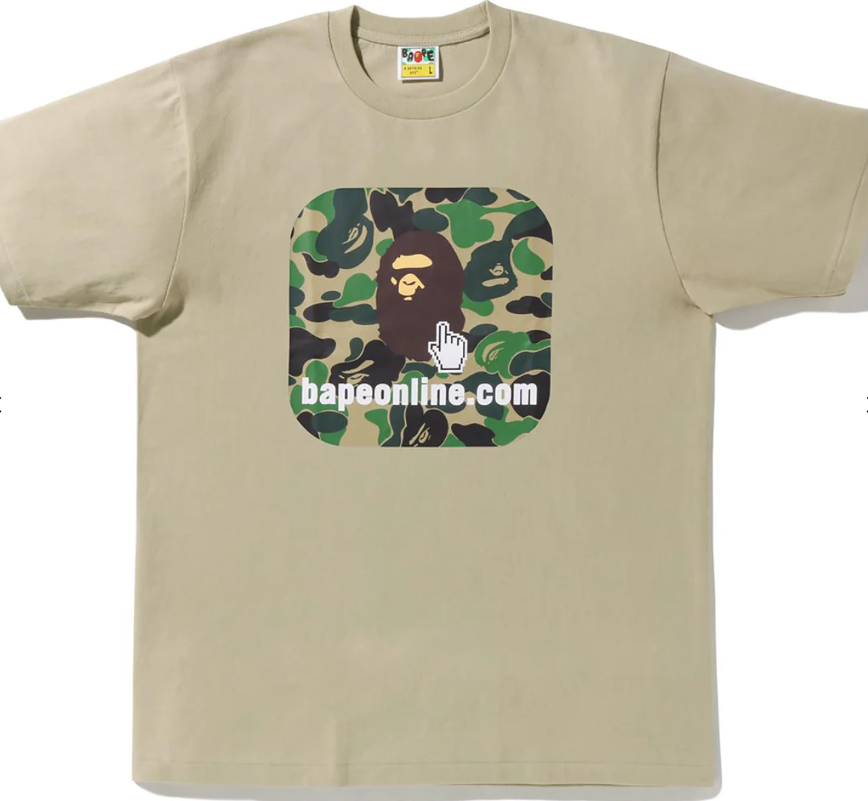 A Bathing Ape Mens Web ABC Camo BAPE Online Tee Beige Size Medium