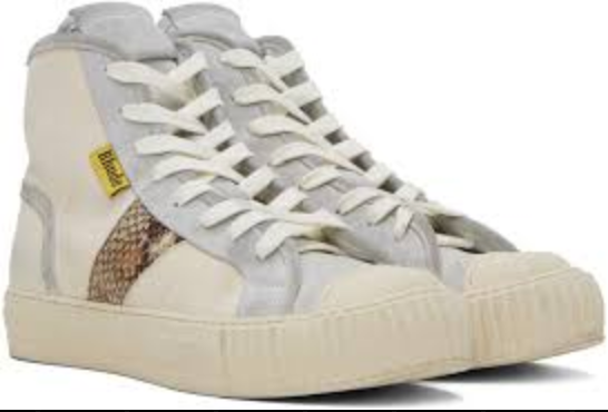 RHUDE Authentic Bel Airs High Sneaker 'White Snakeskin' MSRP $670 Size 11 Mens Shoe