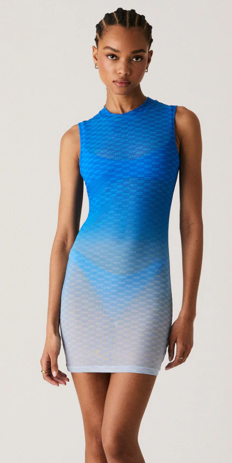 Kith Women's Rumi Monogram Blue Mini Cover Up Size XS