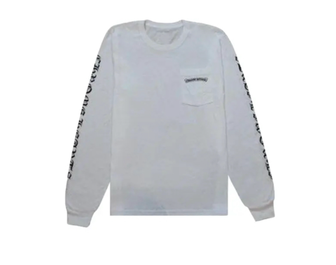 Chrome Hearts Scroll Logo White Pocket L/S T-Shirt Size Medium