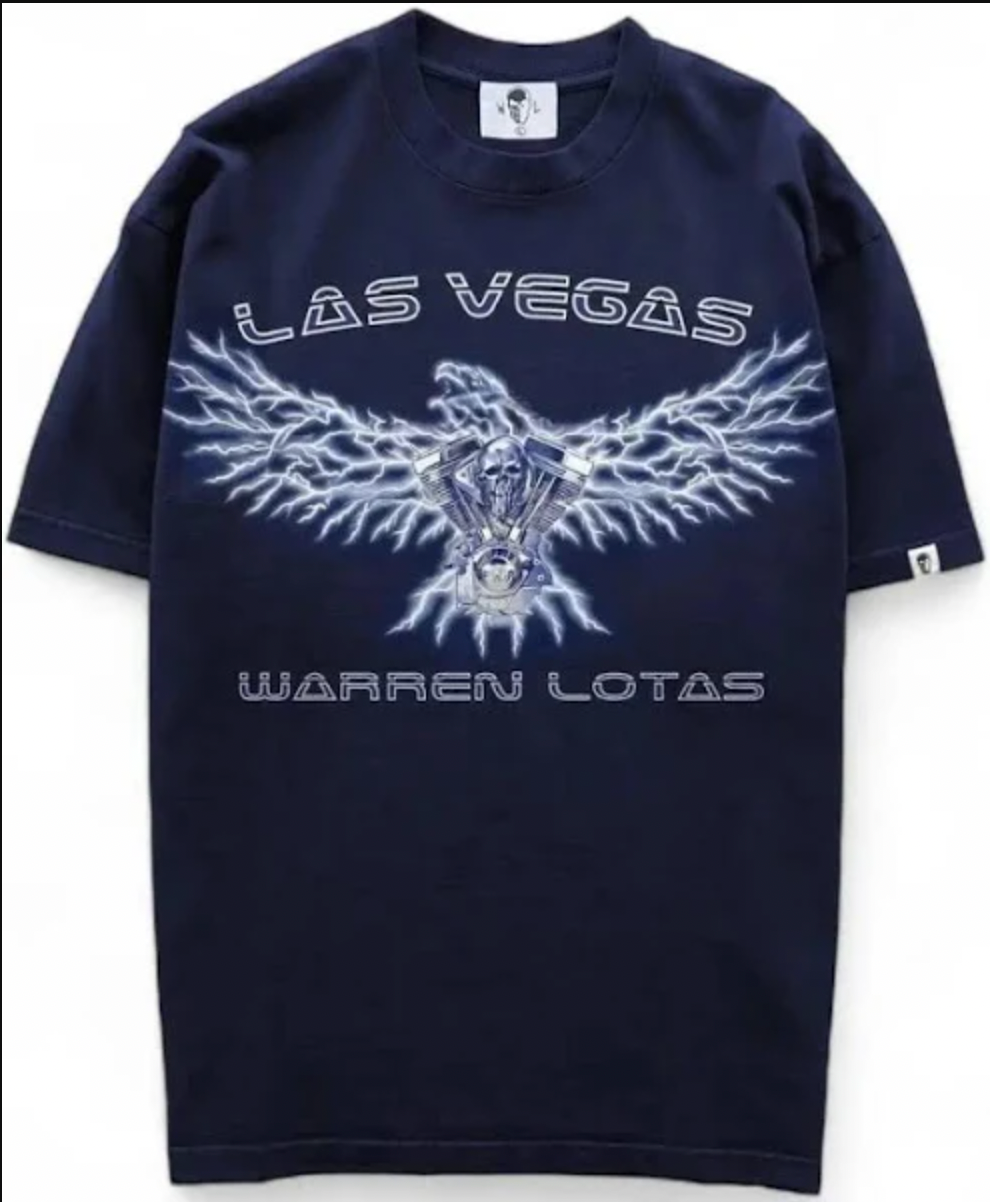 NEW Warren Lotas 'Lightning Eagle' Navy T-Shirt SM