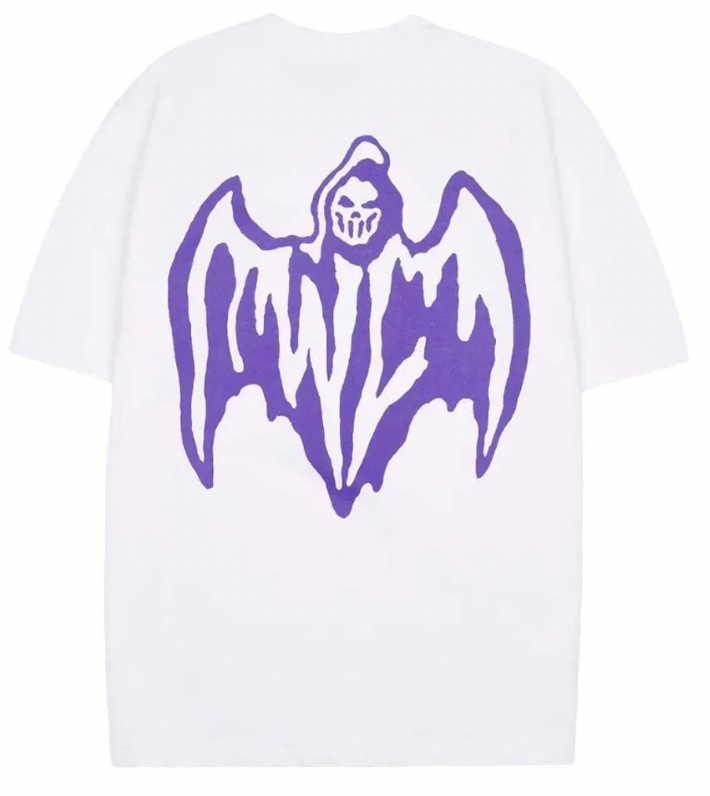 NEW Warren Lotas 'Purple Bat Logo' White T-Shirt MD