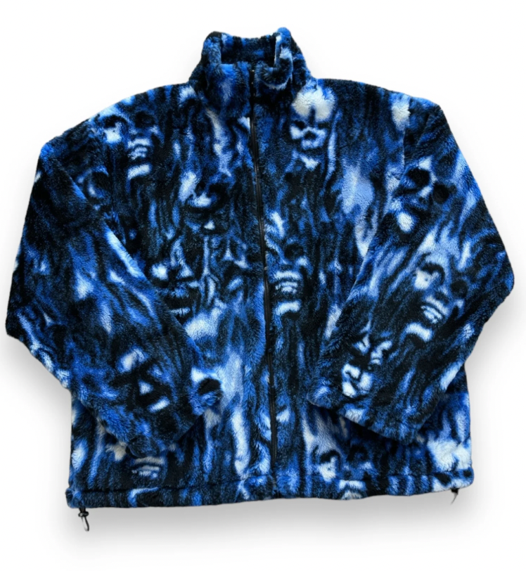 NEW Warren Lotas Exclusive 'Wall of Flesh' Blue Zip Up Jacket XXL