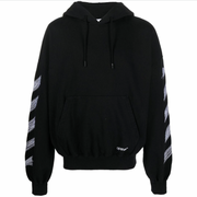 OFF-WHITE Scribble Diagonal Boxy Black Pullover Hoodie MD